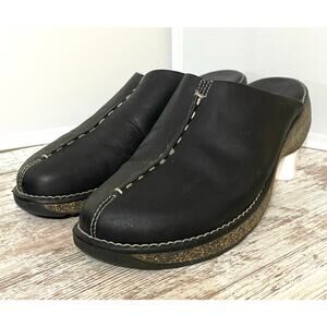 Clarks Loafers Black Leather with Cork Sole